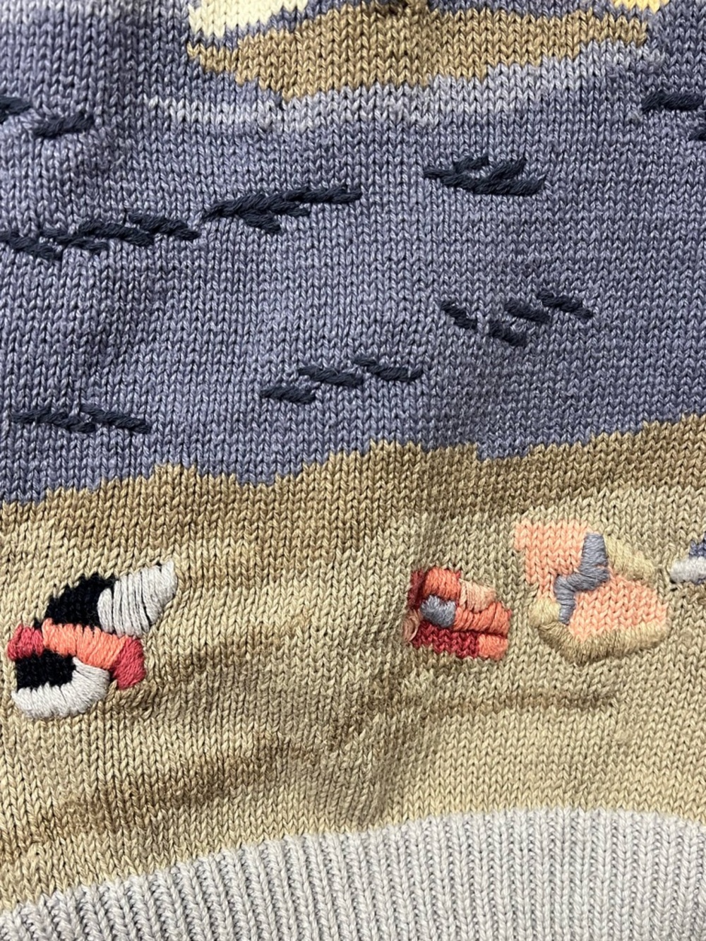 Vintage Northern Treasures Lighthouse Coastal Sailboat Cardigan Sweater XL - Picture 6 of 9